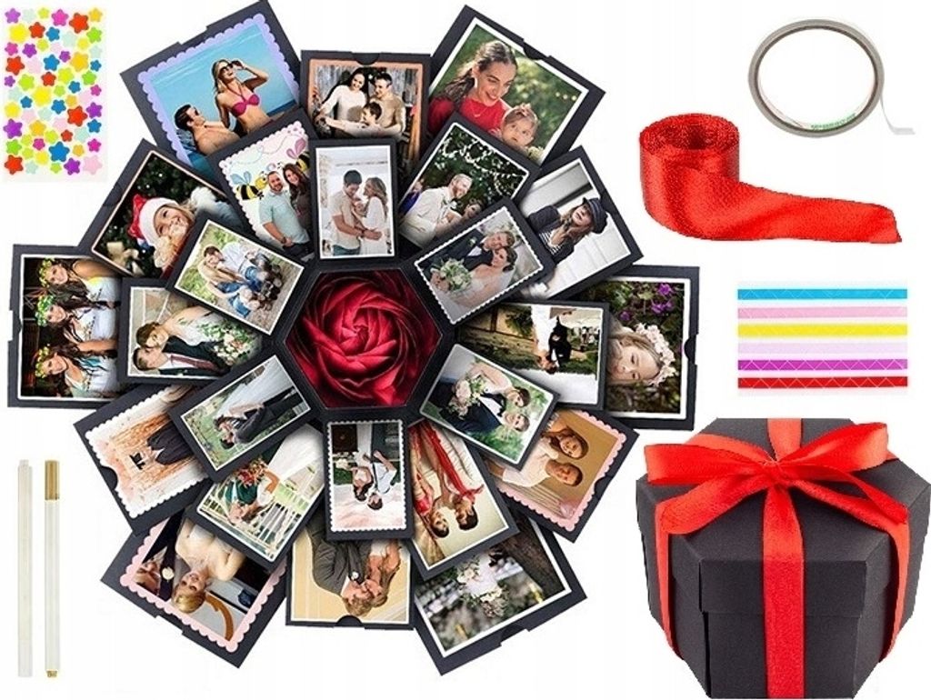 Entfaltungsüberraschungsbox - Große schwarze EXPLODING BOX