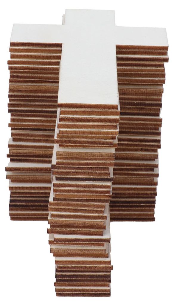 36-teiliges DIY-Bastelset mit Kreuzornamenten aus Holz für den Familien-Esstisch, die Hochzeitsfeier