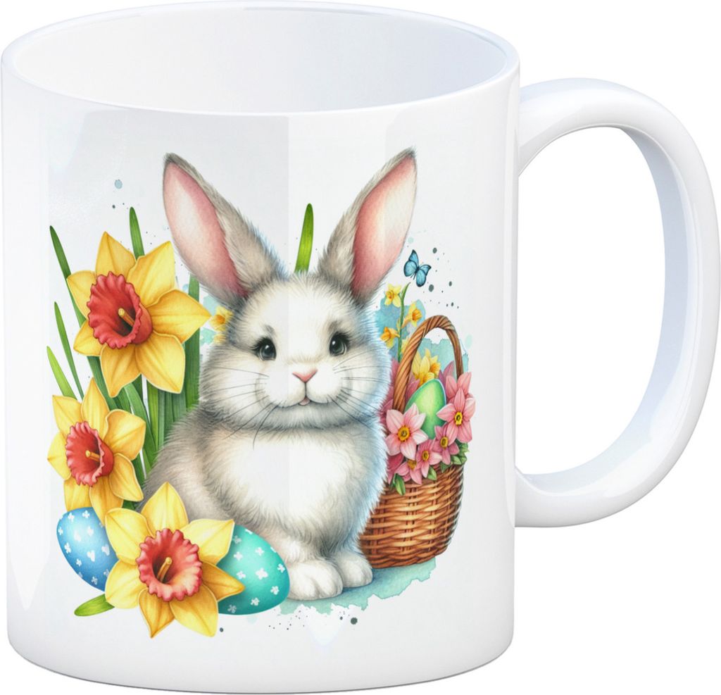 Osterhase mit Osterglocken Kaffeebecher