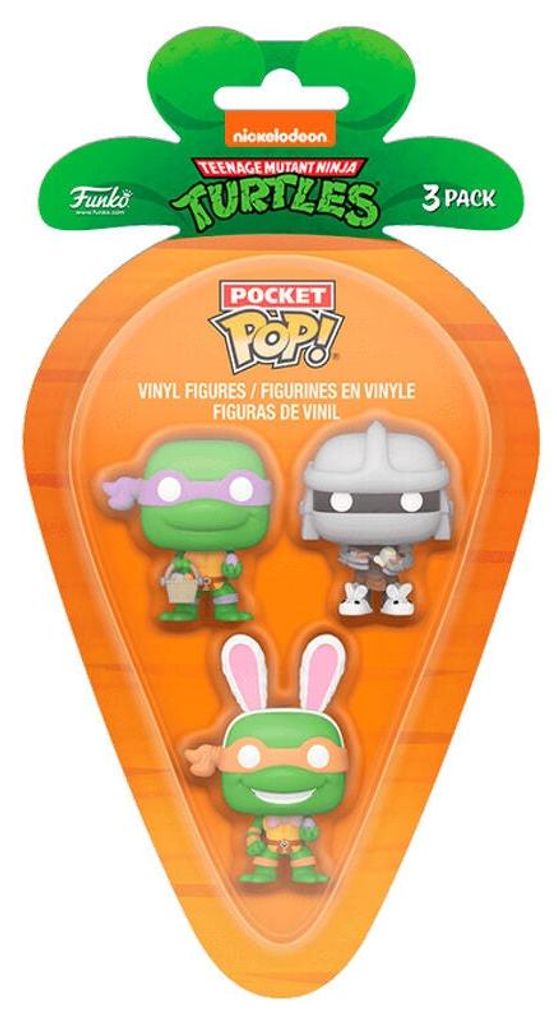 Ninja Turtles Carrot Pocket POP-Figuren - Donatello, Shredder, Michelangelo
