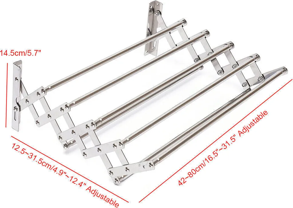Porte-serviette ajustable 80cm en inox - Finition durable et robuste
