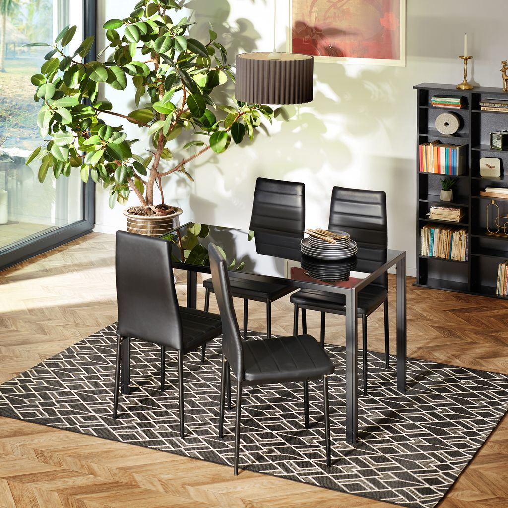 Jedálenský set Berlin 5-dielny čalúnený poťahom z imitácie Obrázok produktu 12