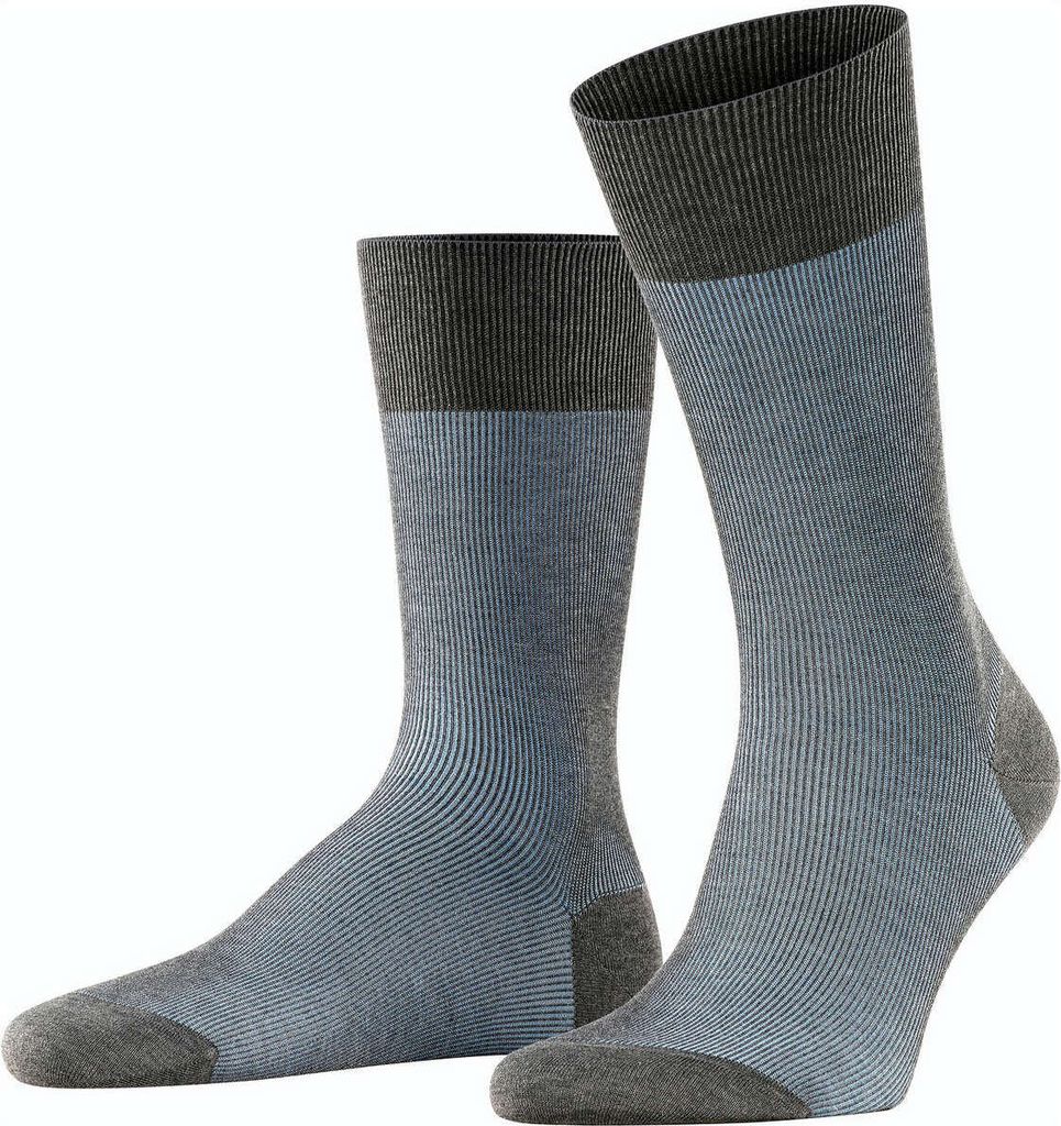 FALKE Fine Shadow Socken Herren grey-bleue 45-46