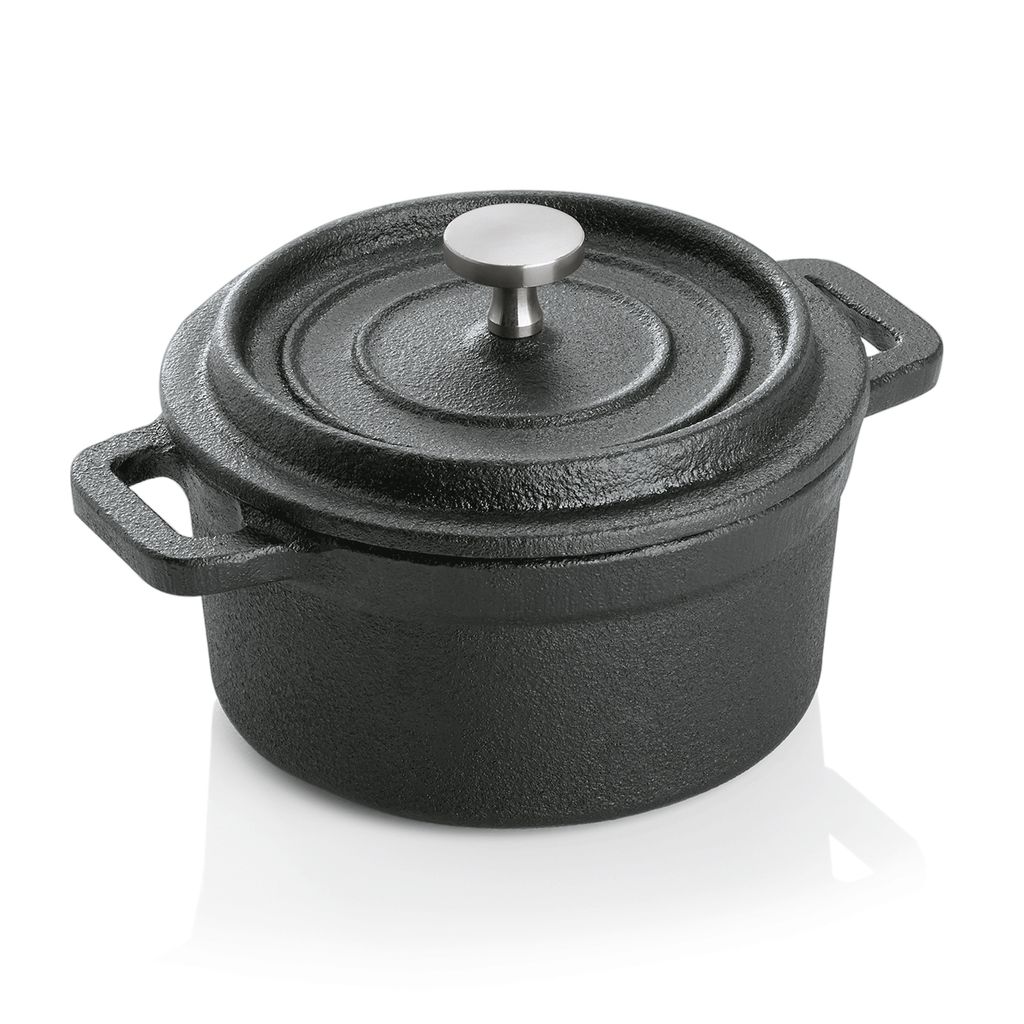 Cocotte ronde, 10 cm - fonte, noir WAS**4 Image du produit 