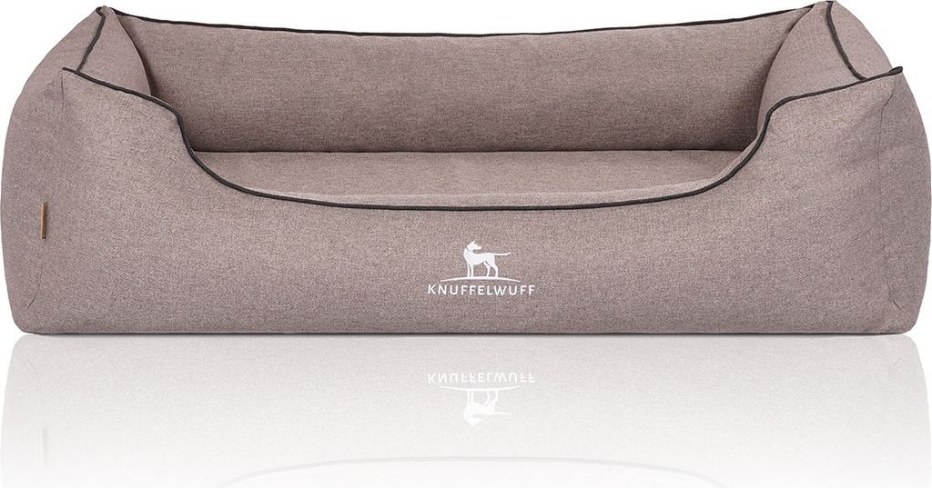 Knuffelwuff Orthopädisches Hundebett Wippo aus Velours mit Handwebcharakter XXL 120 x 85cm Grau