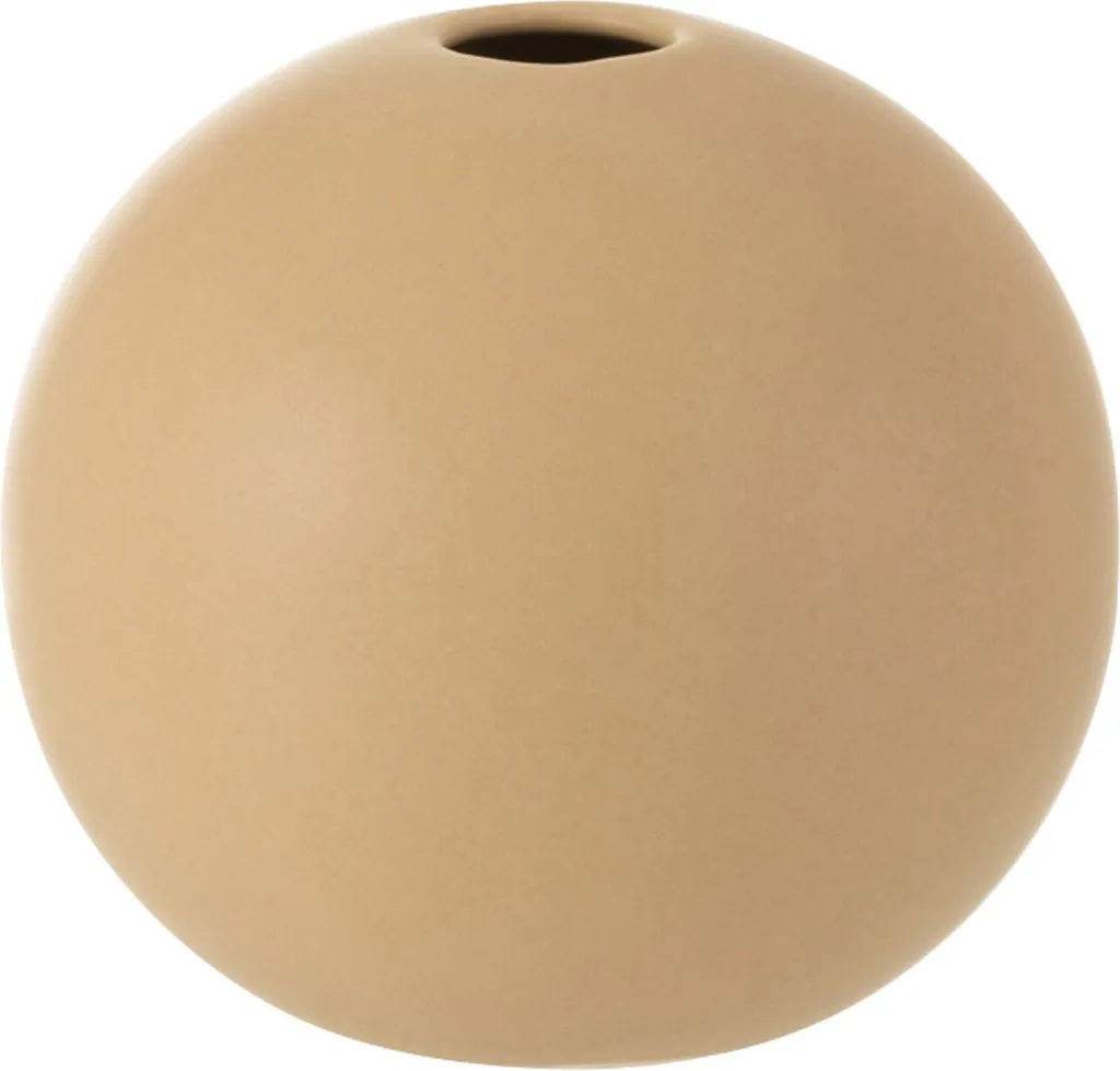 Vase en Céramique Beige Moyen J-Line - Forme Ronde et Finition Artisanale