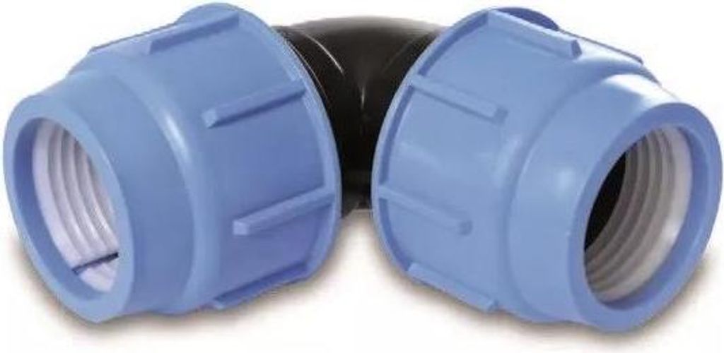 PE-Winkel 90-90 mm BLUE SEAL PN16