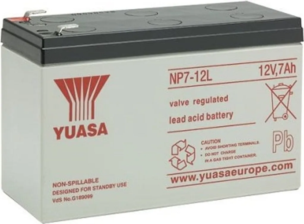 Batterie de Remplacement pour Onduleur 12V 7Ah Yuasa NP7-12L Faston