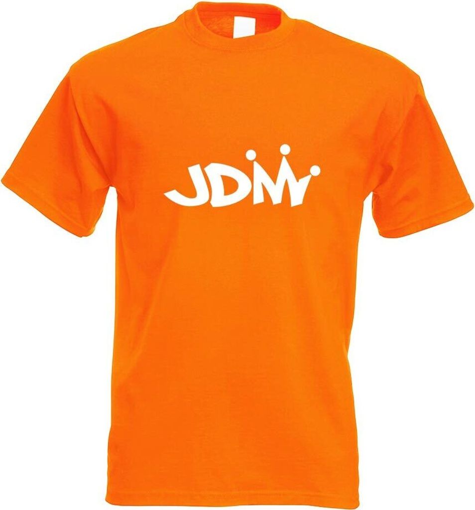Kiwistar - T-Shirt - orange - JDM King Motiv Bedruckt Funshirt Design Print - mit Motiv Bedruckt - Funshirt Design - Sport - Freizeit - Herren - S