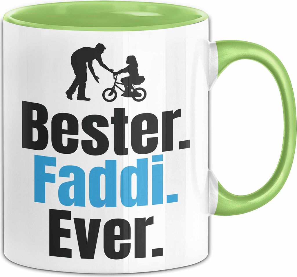 Bester Faddi Ever Tasse Geschenk zum Vatertag Geschenkidee Papa Geschenk von Sohn Tochter (Grün)