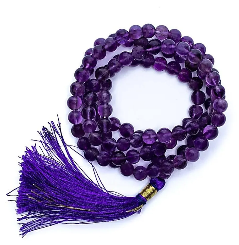 Mala Améthyste 108 Perles de 0,7 cm - Collier de Méditation Naturel