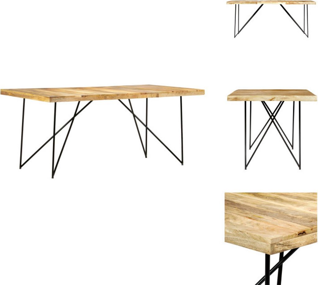 vidaXL Esstisch 180×90×76 cm Mango Massivholz - Esstische
