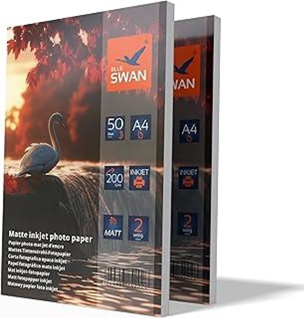 BLUE SWAN 100 Fogli A4 Opachi 200g | Carta per Lavoretti e Foto