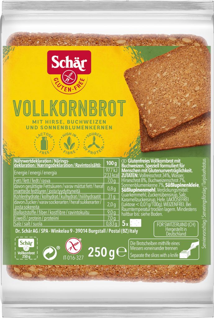 Schär Vollkornbrot 250g Produktbild 