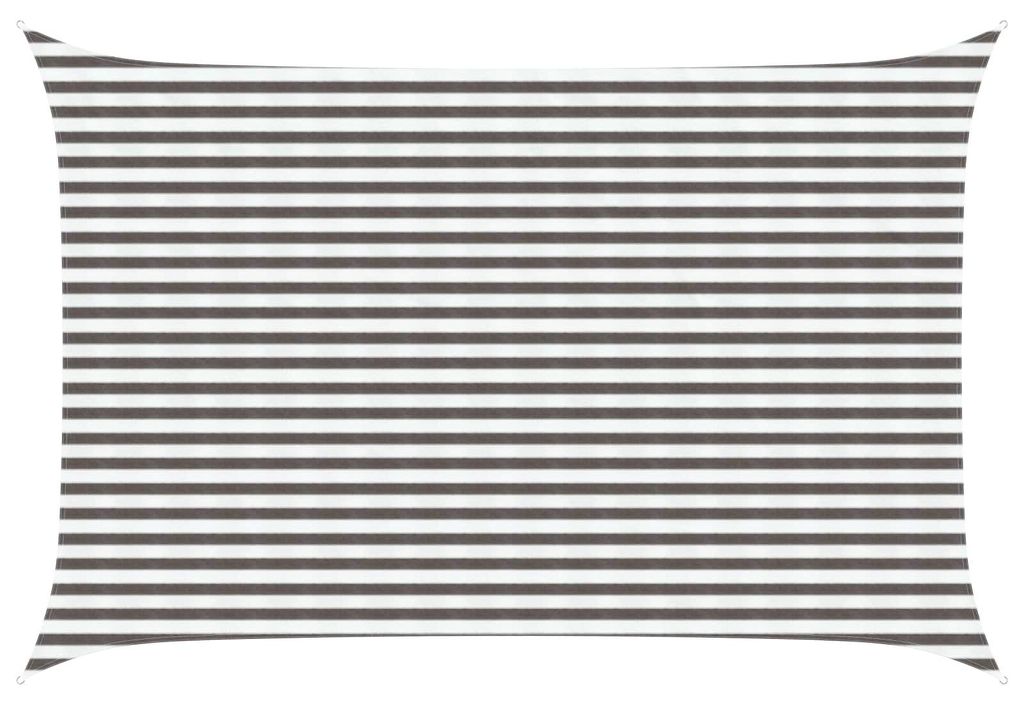 Sonnensegel Hellgrau und Weiß 3 x 4,5 m HDPE