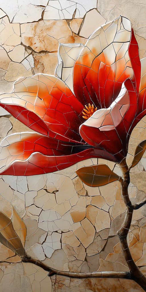 Plakat 50x100cm Mosaik aus Glasblume