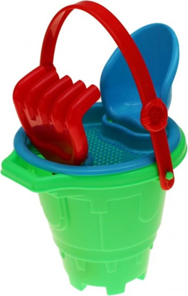 Sandspielzeug Burgformen Eimer Schaufel Sandkasten 8 Teile, Farbe:Grün