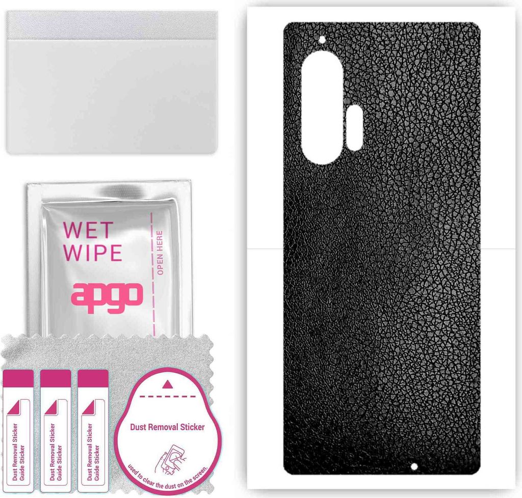 apgo Rückseite Schutzfolie, Skin, kompatibel mit Motorola Edge Plus, Hinten Displayschutzfolie aus Vinylfolie, kratzfest, einfache Montage - Schwa...
