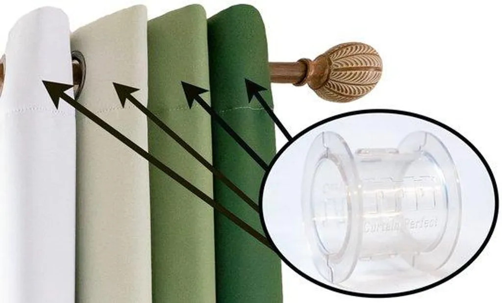 Lot de 8 crochets porte-rideaux transparents en plastique pour petits plis