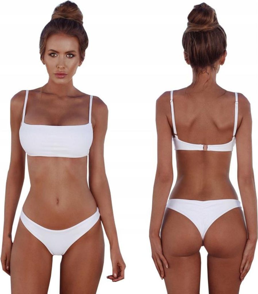 Badeanzug - Bikini - für Frauen - zweiteilig - für den Strand - Weiß - Größe M - ideal zum Sonnenbaden