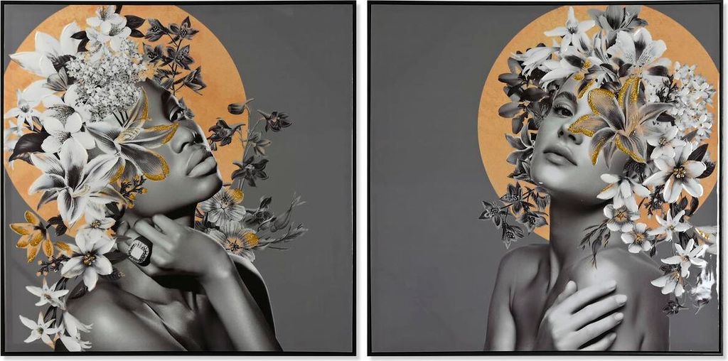 ESPRIT Modern Flowers Home Rahmen 100 x 3,5 x 100 cm (2 Stück)