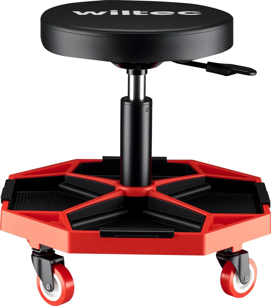 Wiltec Sgabello Meccanico Imbottito Altezza 37-52cm Portata 136kg