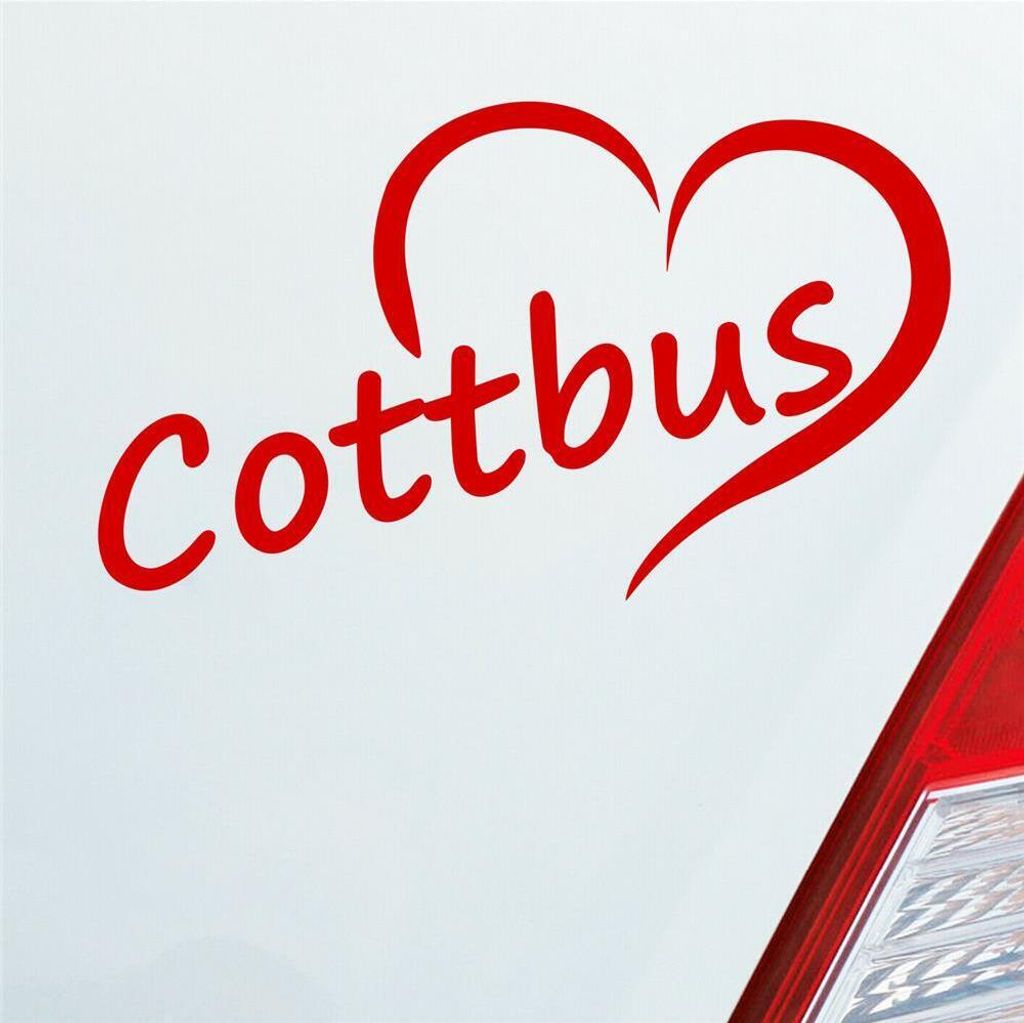 Auto Aufkleber Cottbus Herz Stadt City Liebe Love Heimat Produktbild 