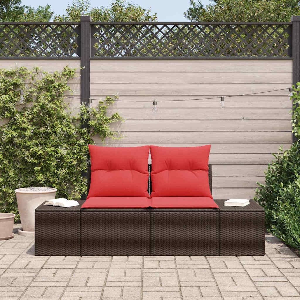 Möbel Gartensofas Lounge Set - Braun - CLORIS Garten-Sofa mit Kissen 184x62x69 cm Poly-Rattan,20 Kg - 778903