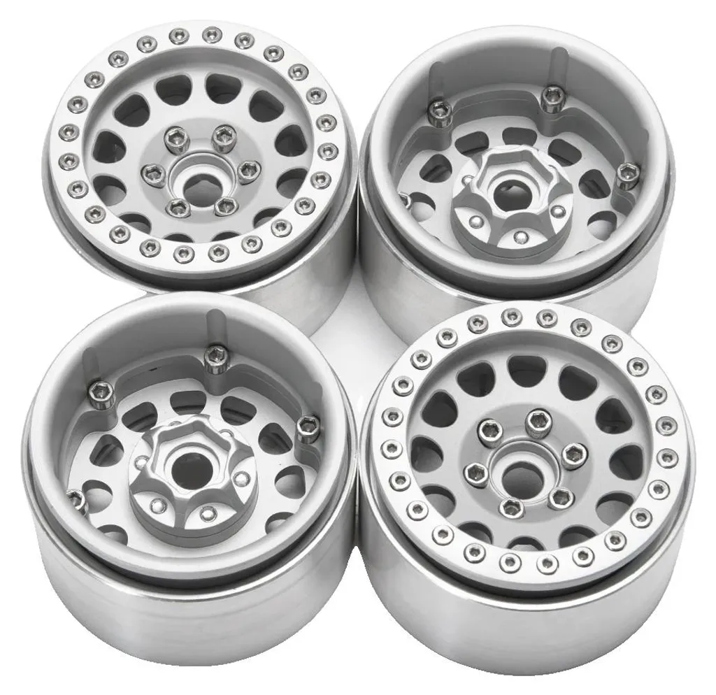 Jantes 1.9 alu argent pour éviter la casse et stabiliser votre RC - 4PCS