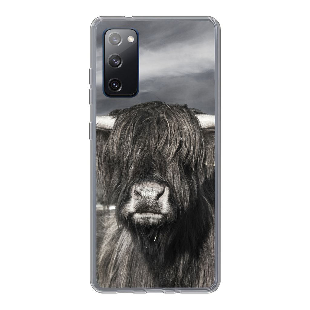 MuchoWow Handyhülle Schutzhülle Hülle für Samsung Galaxy S20 FE Schottischer Highlander - Tiere - Hörner Silikon Softcase Handy Hülle - Abd...