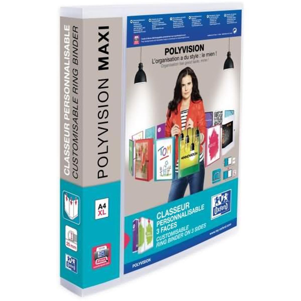 Oxford Präsentations Ringbuch POLYVISION Maxi DIN A4+ 40 mm Produktbild 