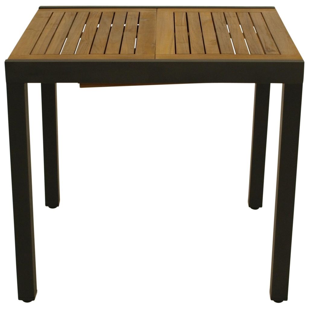 Tisch 80-120 x 75 x 70 cm Akazie Aluminium Grau Natur Produktbild 