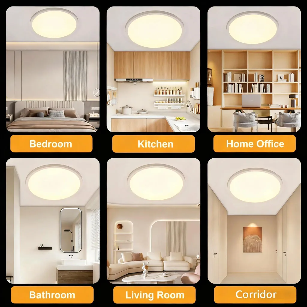 Lot de 2 plafonniers LED 30W ultra-plats 38cm avec télécommande variable