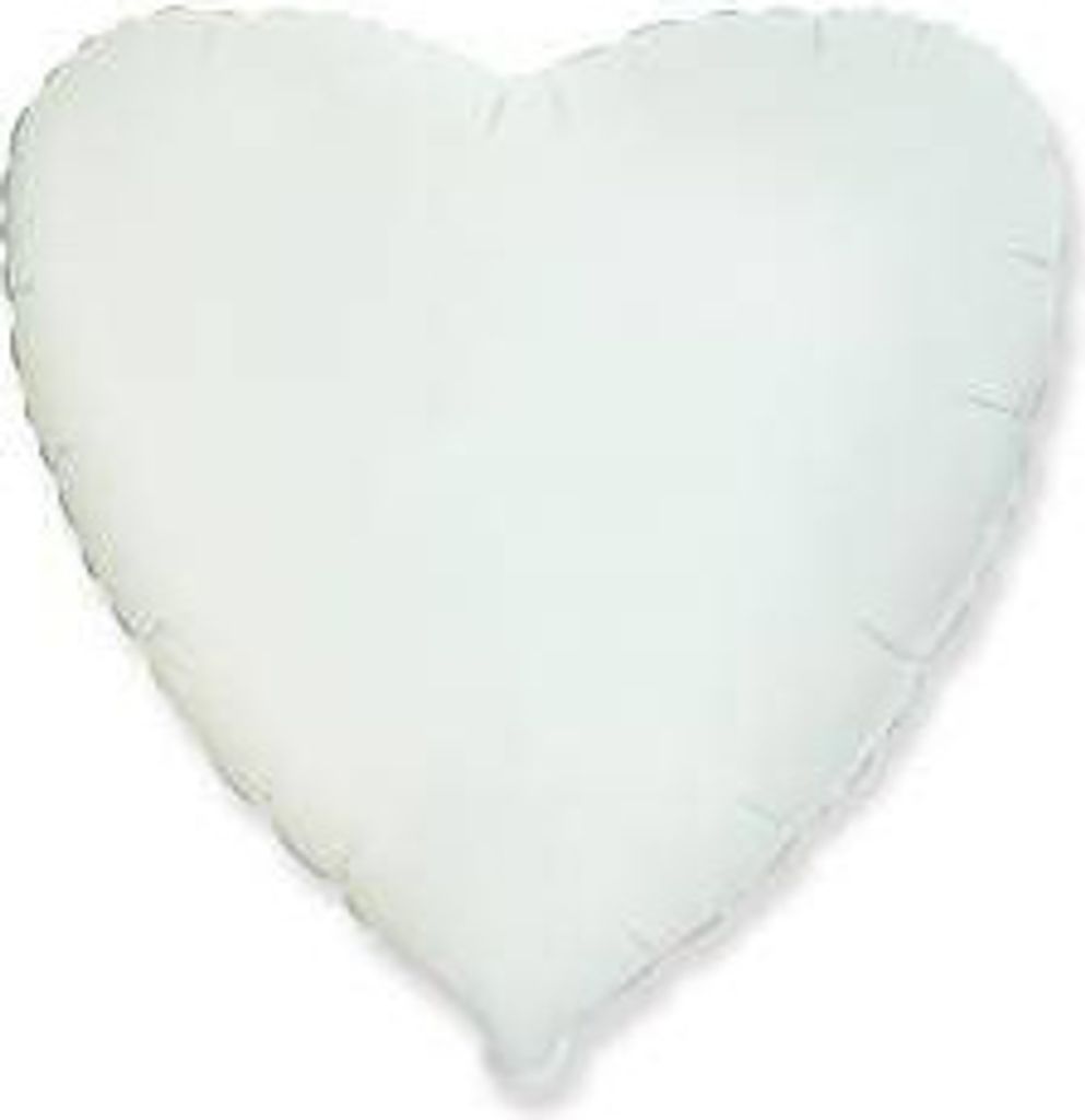 Herz-Folienballon Weiß, 45cm, Flexmetall Produktbild 