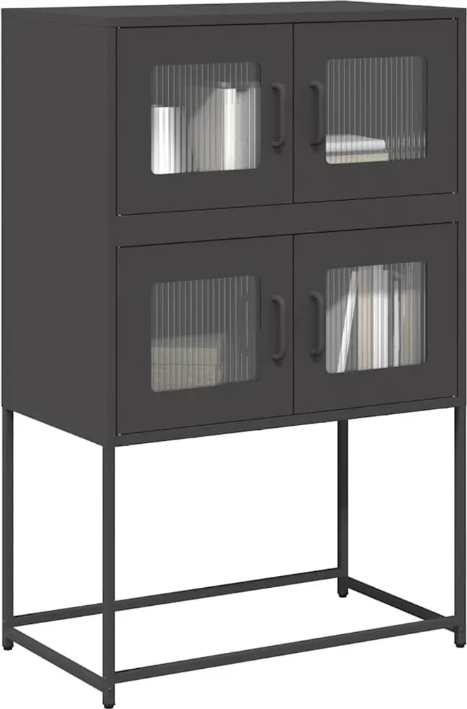 Vetrina Hommie Acciaio Nero 68x39x107 | Credenza Espositiva Moderna
