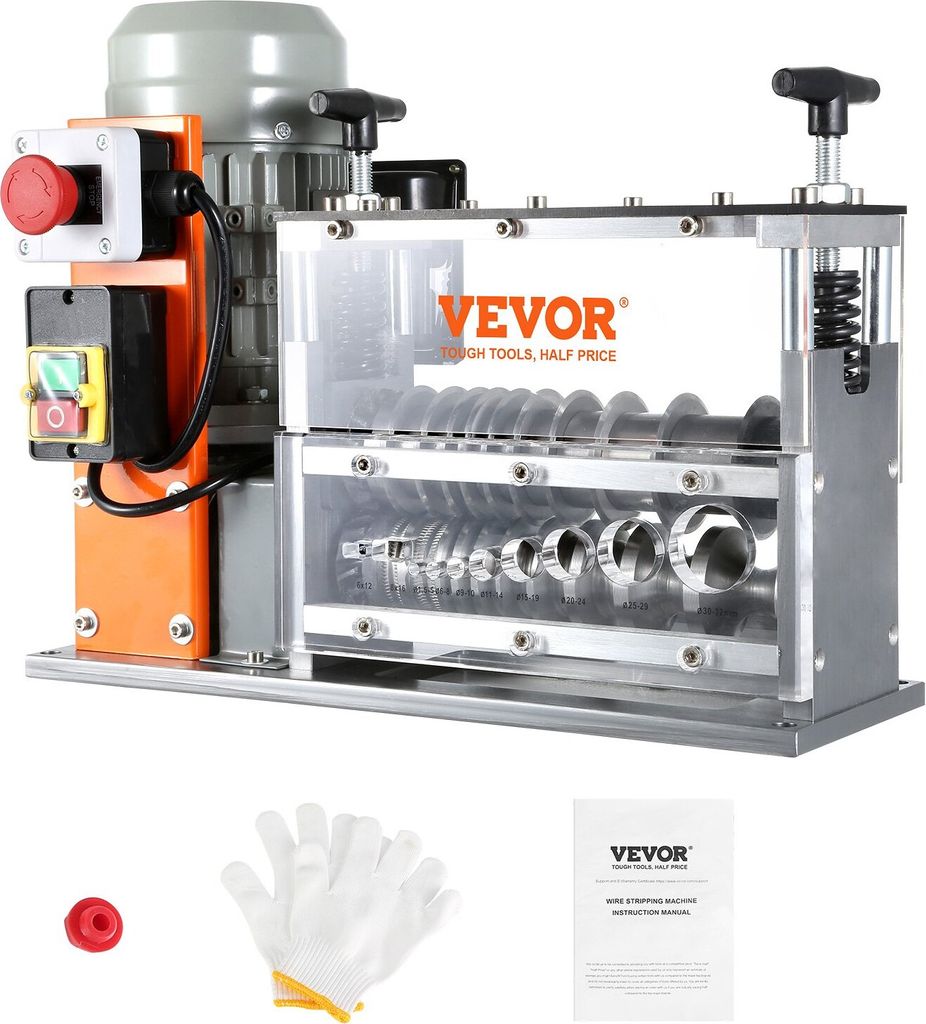 Kabelabisoliermaschine Elektrisch 1,5-32mm Kabelschälmaschine 750W Abisoliermaschine 30m pro Minute Geschwindigkeit Abisolierzange 65-Mn-Federstah...