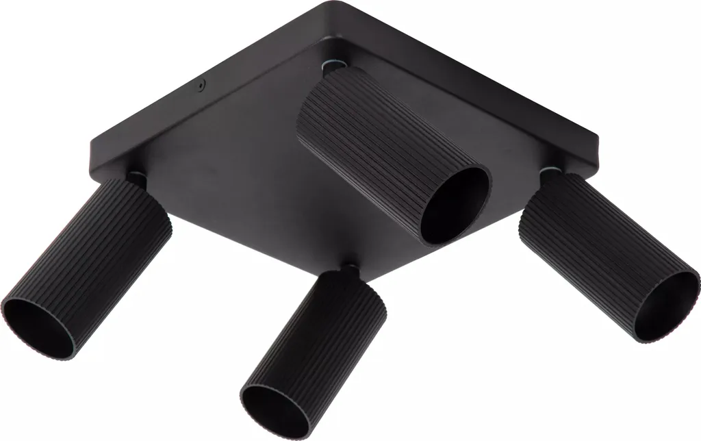 Plafonnier 4 Spots Carrés Noir Métal 40W - Style Industriel Chic Lucide