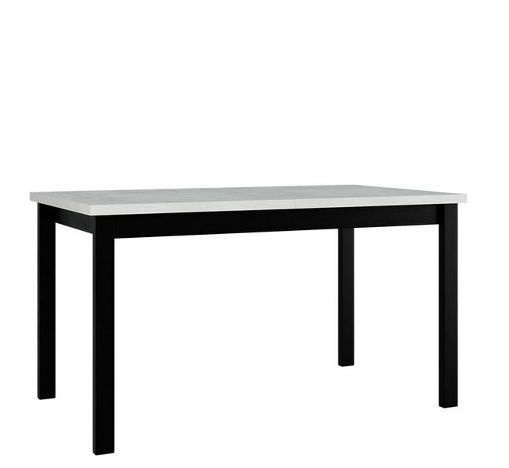 Rozkládací jídelní stůl 140x80 cm ELISEK 2 - bílý / černý Obrázek produktu 