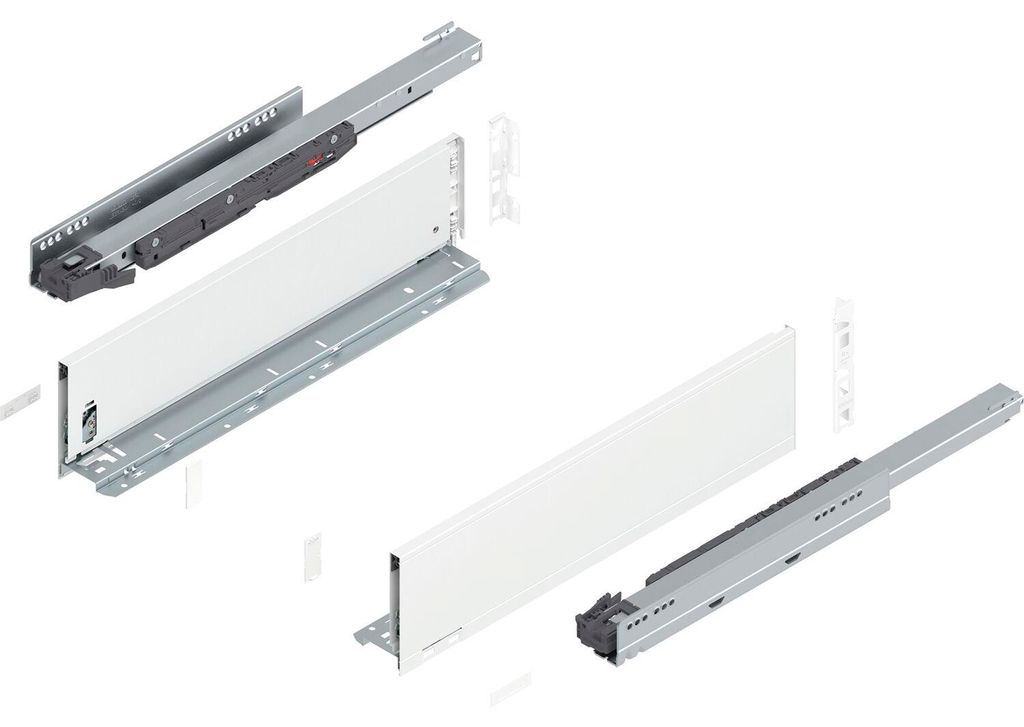 Blum Legrabox pure H K Schubladenschienen Set | 1 Paar, 40kg 500mm | Tip On Vollauszug, seidenweiß