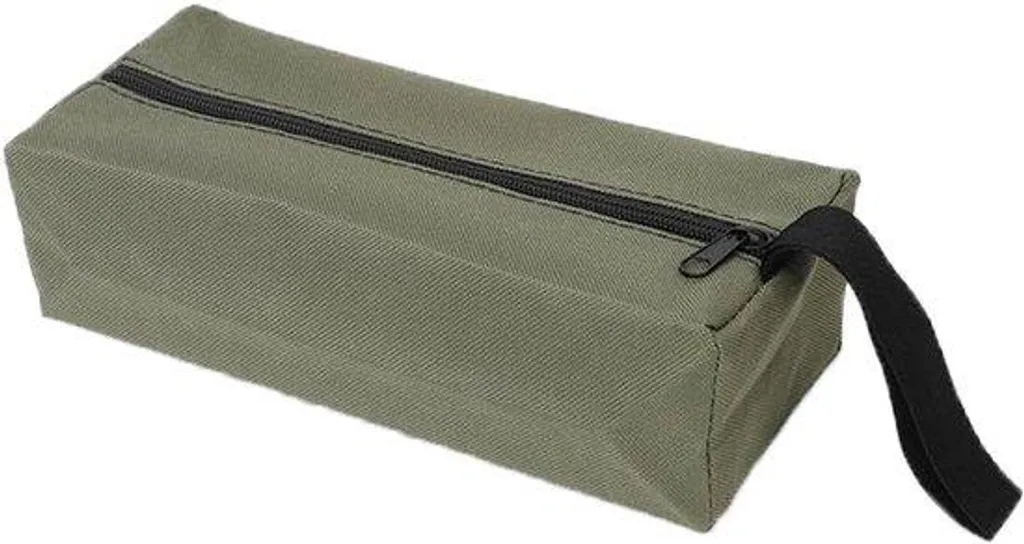 Sac outils contre le désordre : Pochette toile Oxford Vert avec Zip L