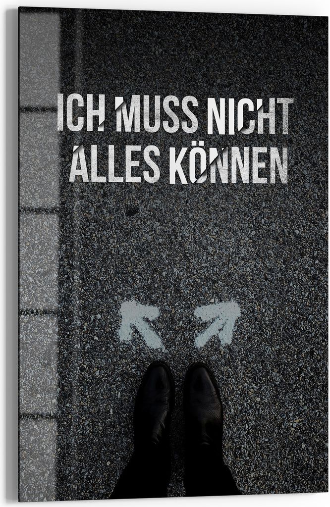 DEQOART Magnettafel Glas 60x90 cm 'Weg der Selbstliebe' beschreibbar Whiteboard Küche