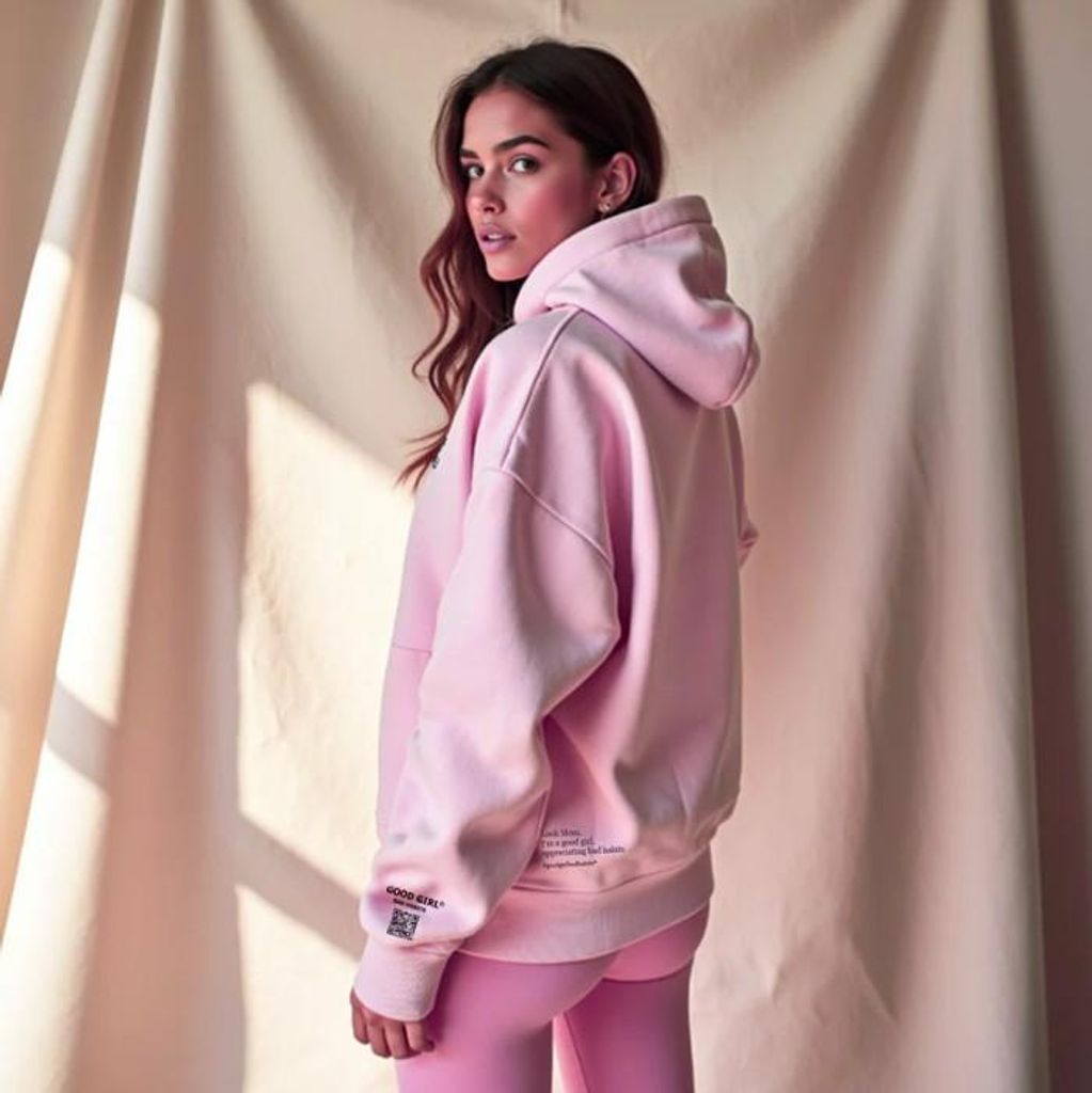 GOOD GIRL BAD HABITS Hoodie mit Reißverschluss "GGBH" Farbe rose, Größe L/XL