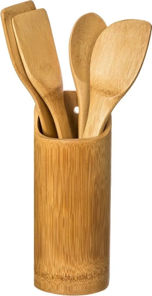 Sada kuchyňského načiní KITCHERO 4 vařečky a stojan, bambus Obrázek produktu 