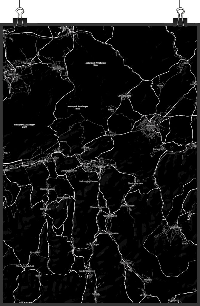 Mr. & Mrs. Panda Bild Olsberg DIN A4 - Geschenk, drucke, Stadt, Wandbild, Plakat, Kunstdruck, wanddeko, Dorf Karte Landkarte Map Stadtplan