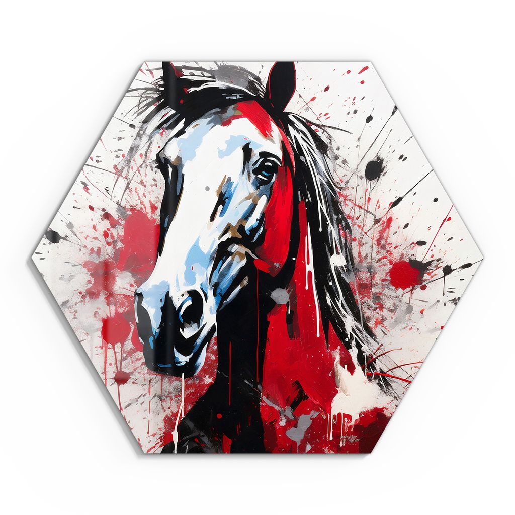 DEQOART Glasbild Echtglas 55x48 cm 'Urbane Pferdestärke' Wandbild Bild modern Deko
