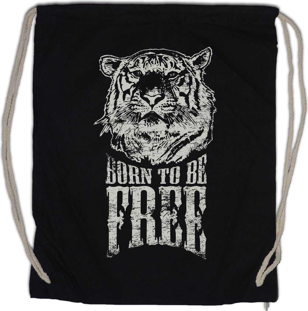 Urban Backwoods Born To Be Free, Turnbeutel, Farbe: Schwarz