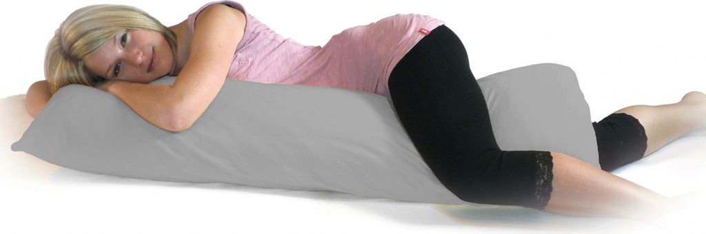 Bezug Seitenschläferkissen 40x120 | 40x140 | 40x160 | 40x200 : Farbe - Grau, Größe - 35-40x160 cm