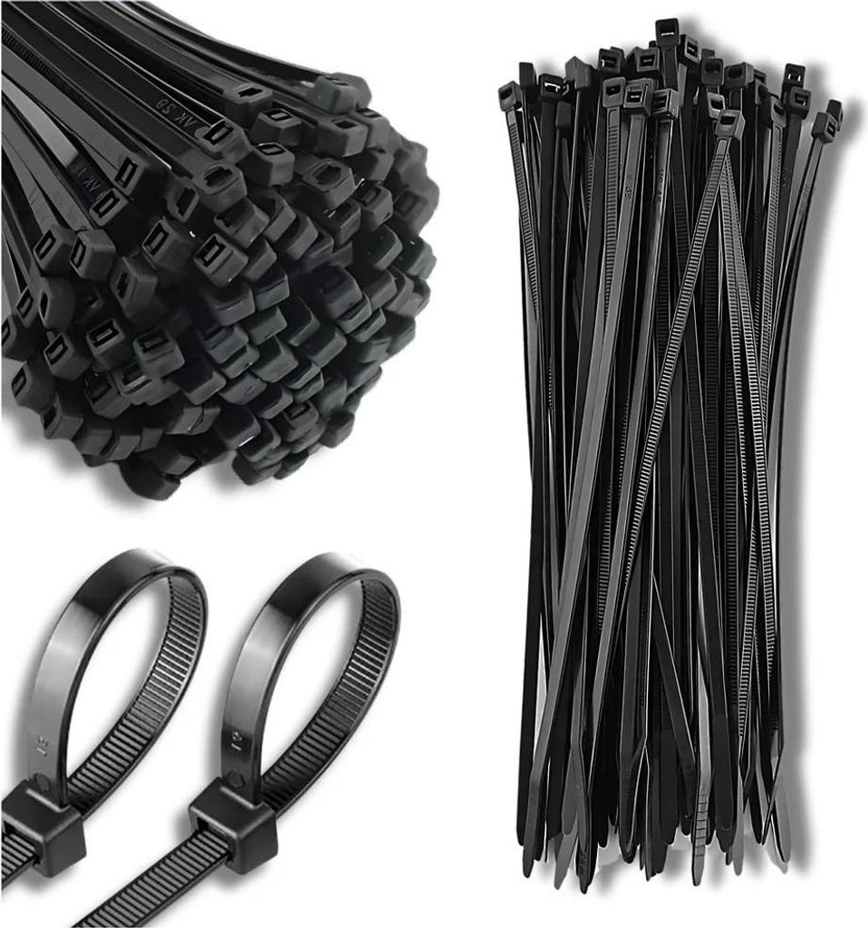 EDIBAZZAR | Kabelbinder schwarz 200 x 4,8 mm Nylon 100 Produktbild 