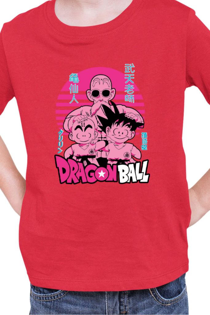 Kinder T-Shirt Japan Manga Anime Comics Animation Dragon Anime Manga Ball Trio, 5-6 Jahr - 116 / Rot