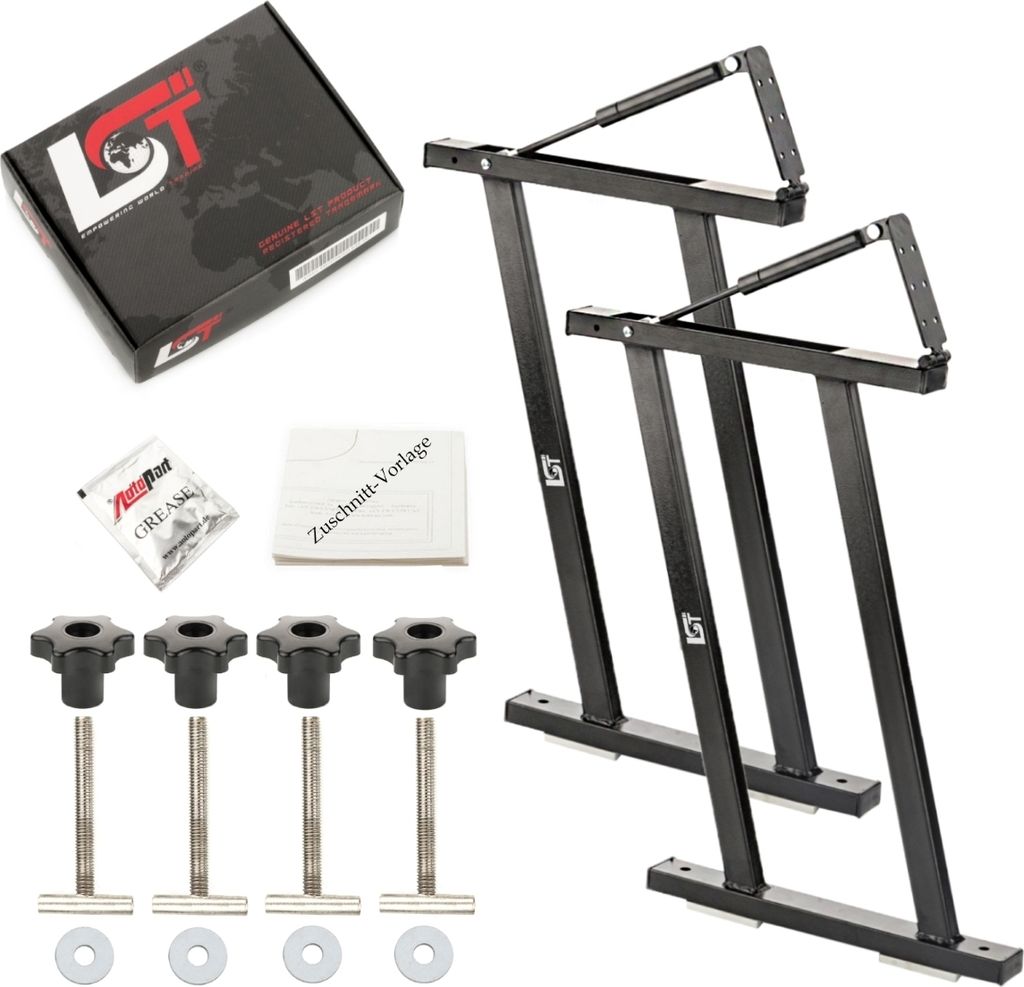 2x Schienen Schrauben Fett Scharnier Dämpfer Flexboard Schwarz für VW T5 T6 V VI